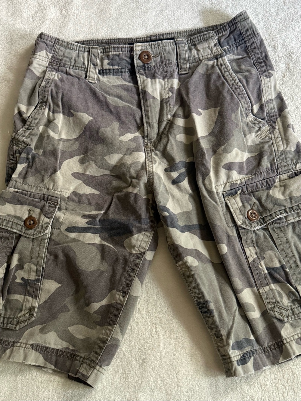 Men's Camo Cargo Shorts - Gray Camouflage